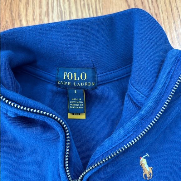 Polo by Ralph Lauren Kids Royal Blue Half-Zip Sweatshirt - Picture 3 of 4